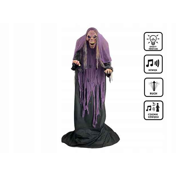 Dekorace Garbaty Kostra Přízrak 180 cm Halloween