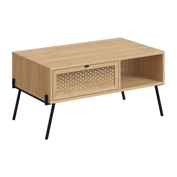 Konferenční stolek v dekoru dubu v přírodní barvě 60x100 cm Ecrin – Marckeric