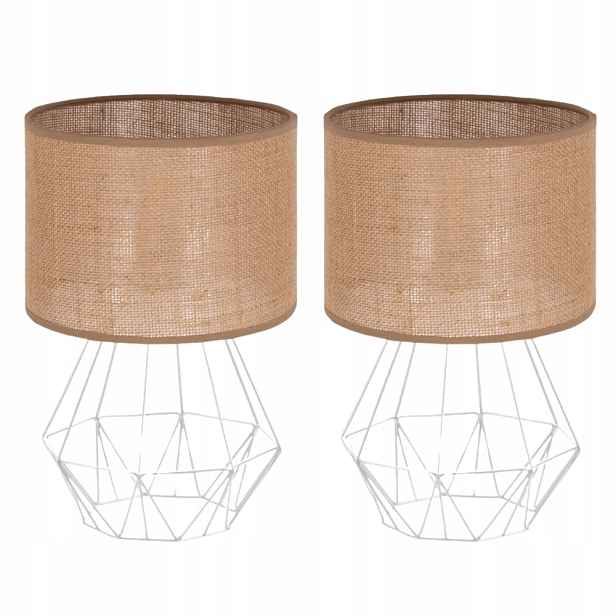 Noční Lampa 2 Kusy Jutová Stolní Lampa Boho Juta Led E27 Česká Republika