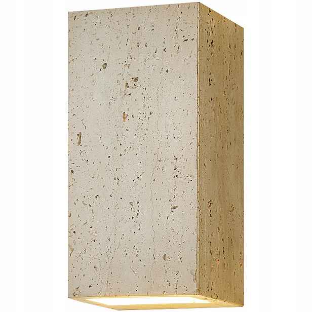 Travertino nástěnné svítidlo 23 cm obdélníkové, kamenné, béžové