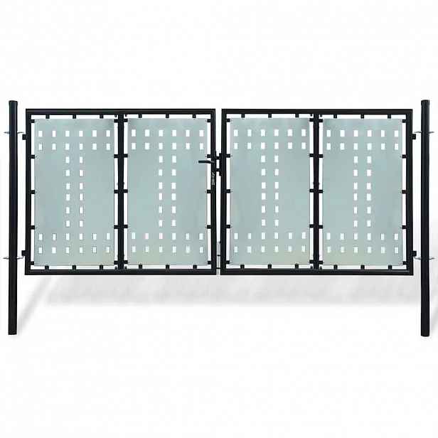 vidaXL Černá jednokřídlá plotová branka 300 x 125 cm