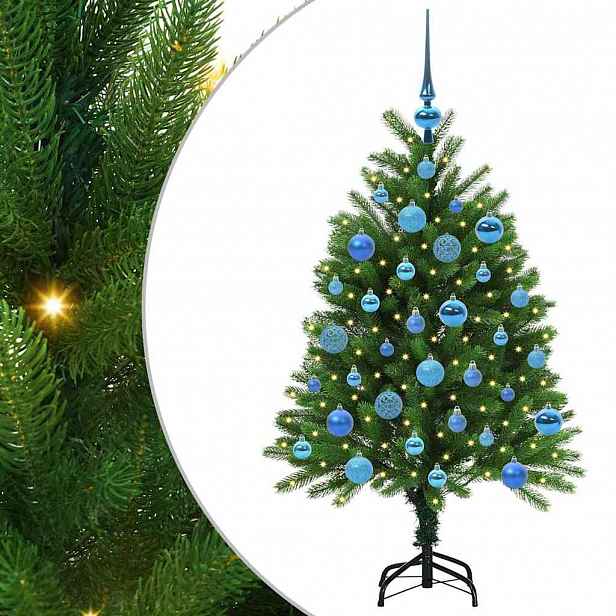 vidaXL Vánoční stromeček s 150 LED diodami s stojanem Zelená 120 cm PE