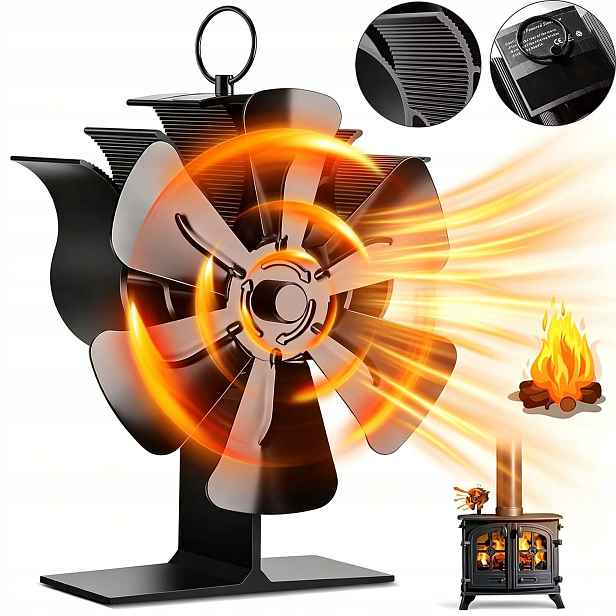 Krbový Ventilátor Na Spalinový Potrubí Magnetic 6 Lopatek S Nastavitelným Úhlem