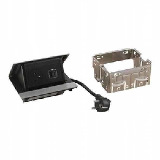 Nábytková zásuvka 2P+Z/USB Ocelová Legrand 654816