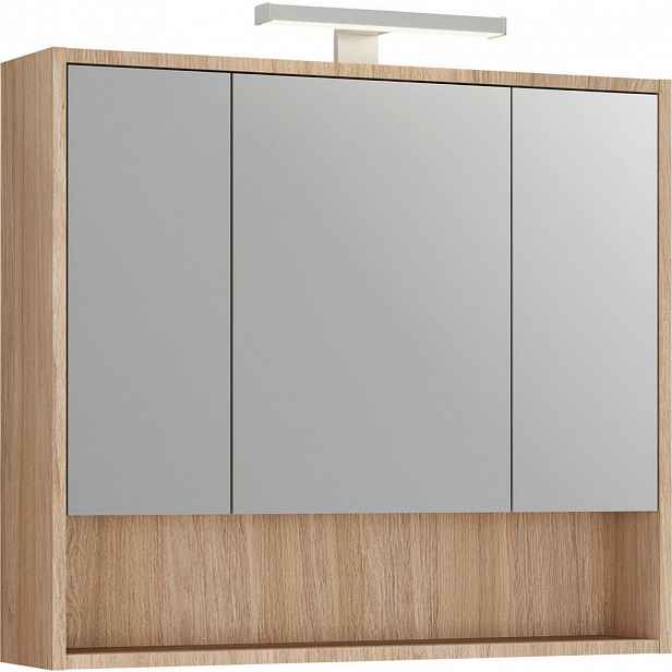 Stylife ZRCADLOVÁ SKŘÍŇKA, barvy dubu, 80/74/22 cm