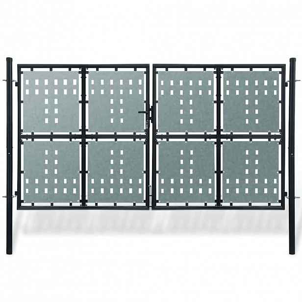 vidaXL Černá jednokřídlá plotová branka 300 x 150 cm
