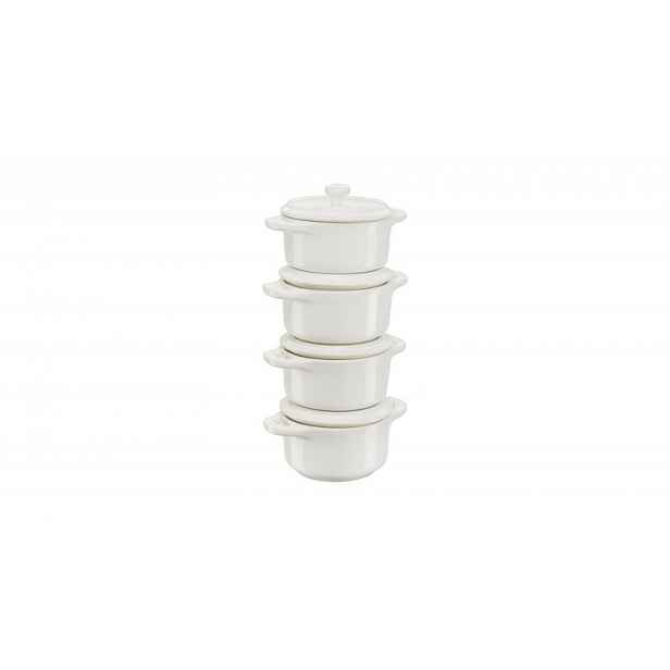 Sada 4 keramických forem Mini Cocotte Staub, Ø 10 cm, slonová kost