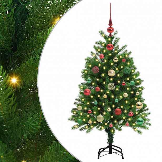 vidaXL Vánoční stromeček s 150 LED diodami s stojanem Zelená 120 cm PE