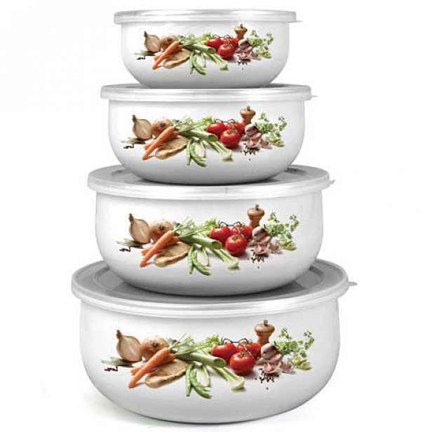 BANQUET 8dílná sada smaltovaných misek Belly-ZELENINA 10x4,7cm, 14x6,1cm, 16x6,8cm, 18x7,5cm