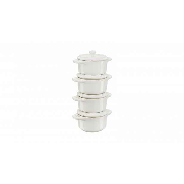 Sada 4 keramických forem Mini Cocotte Staub, Ø 10 cm, slonová kost