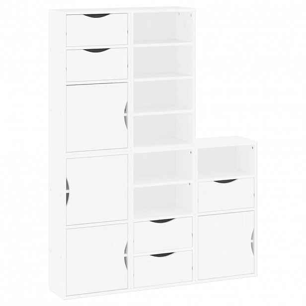 vidaXL Boční skříňky 5 ks "ODDA" Bílá 40x24x79 cm Borovicový masiv