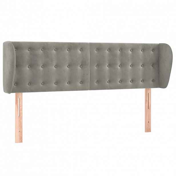 vidaXL Čelo postele typu ušák světle šedé 147x23x78/88 cm samet