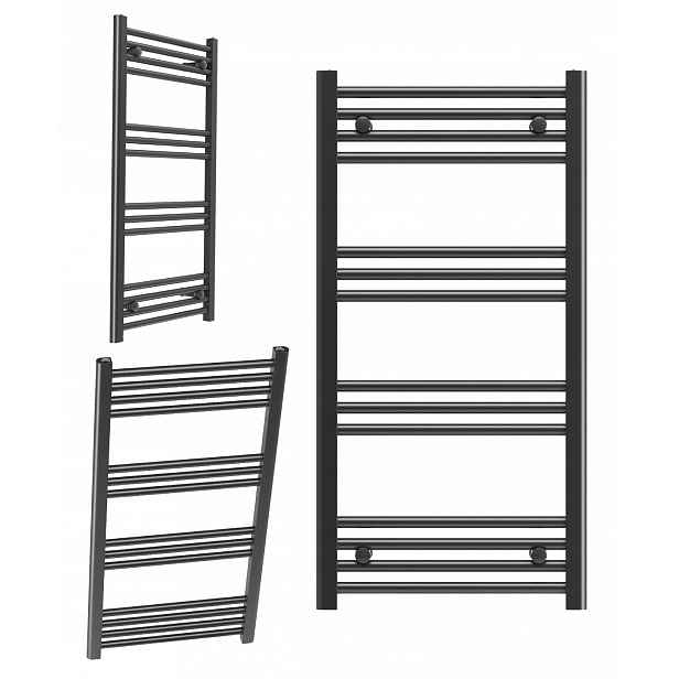 Koupelnový Radiátor Černý Žebříkový Moderní Breno 50x100 cm Topný