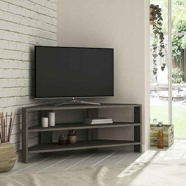 Rohový Tv stolek Houseland Thales tmavá káva