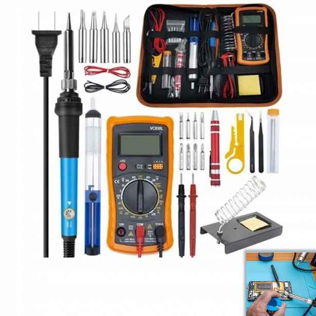 Přesná Páječka 60W 220VVELKÝ Pájecí Set Kufr Odsávací Stojan