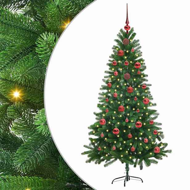 vidaXL Vánoční stromeček s 150 LED diodami s stojanem Zelená 150 cm PE
