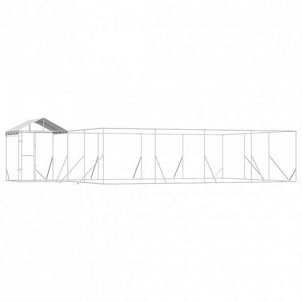 vidaXL Venkovní psí kotec se střechou stříbrný 10 x 6 x 2,5 m ocel