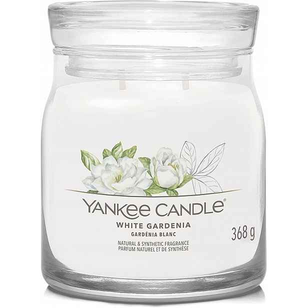 Yankee Candle vonná svíčka Signature ve skle střední White Gardenia 368g