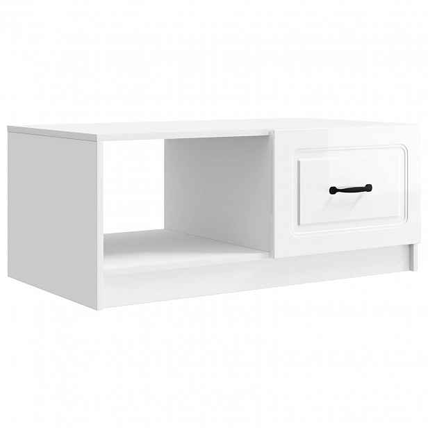 vidaXL Konferenční stolek Bílá s vysokým leskem 90 x 50 x 37 cm