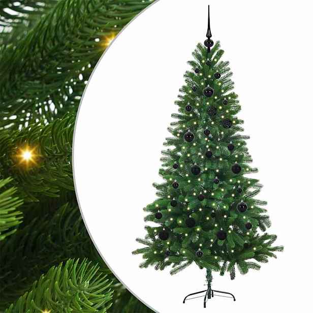 vidaXL Vánoční stromeček s 150 LED diodami s stojanem Zelená 150 cm PE