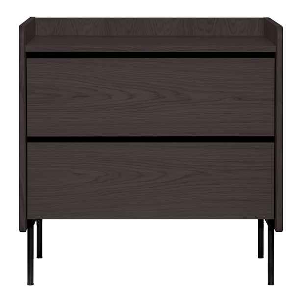 Černá vysoká komoda v dekoru dubu 80x82 cm Wrap – Bonami Selection