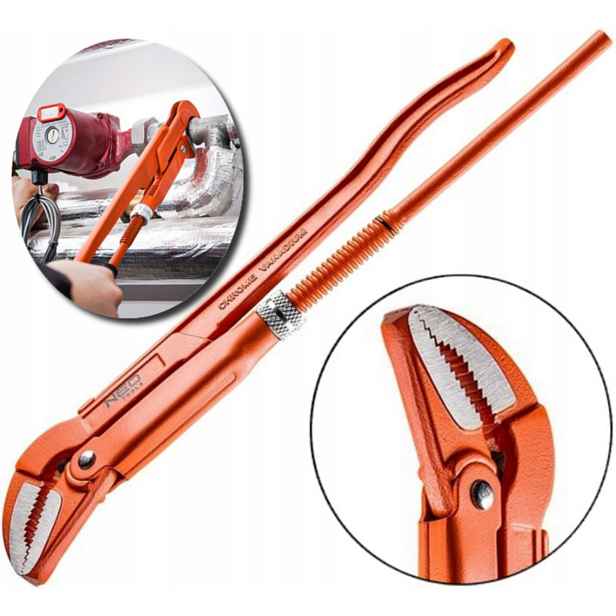 Stavitelný klíč pro trubky 1.5" 415 mm typ 45° Neo CrV leštěné čelisti Pro