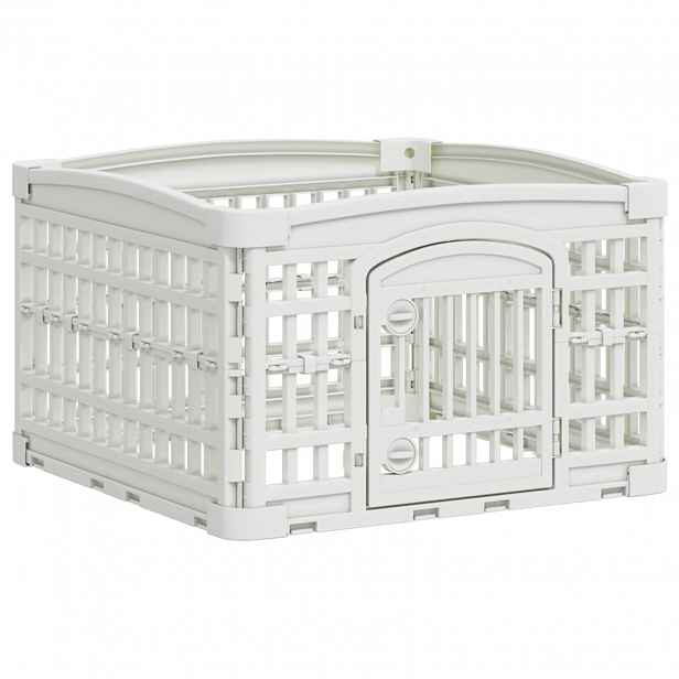 vidaXL 4 panelový plot pro psy 60 x 60 x 38 cm Plast Bílá Skládací