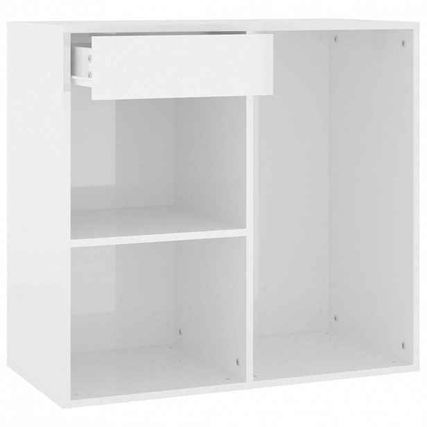vidaXL Kosmetická skříňka lesklá bílá 80 x 40 x 75 cm kompozitní dřevo