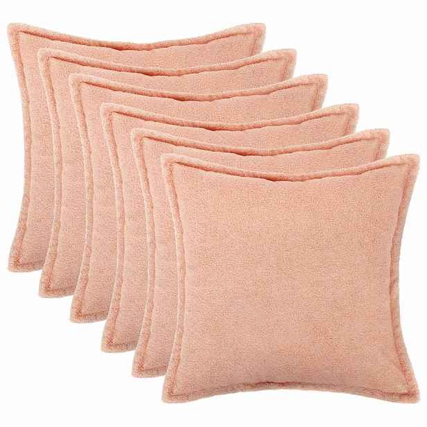 vidaXL Povlak na polštář 6 pcs HOUTEN Růžová 50 x 50 cm Bouclé