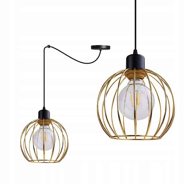 Závěsné Stropní Svítidlo Lustr Jednoduchá Zlatá Koule Pavouk Loft Glamour