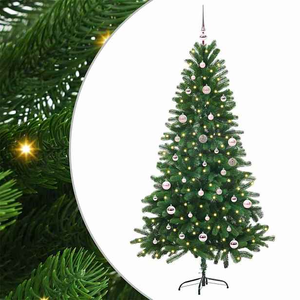 vidaXL Vánoční stromeček s 150 LED diodami s stojanem Zelená 150 cm PE