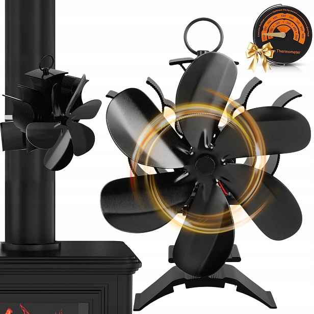 Krbový Ventilátor Na Trubku Napájený Teplem Tichý Výkon Montáž na stěnu