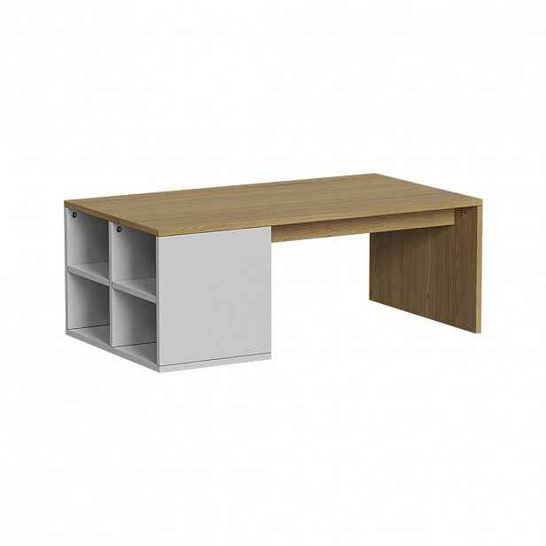 Vicco KONFERENČNÍ STŮL Kivo Bílá 90 x 50 cm se 4 otevřenými přihrádkami
