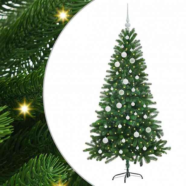 vidaXL Vánoční stromeček s 150 LED diodami s stojanem Zelená 150 cm PE