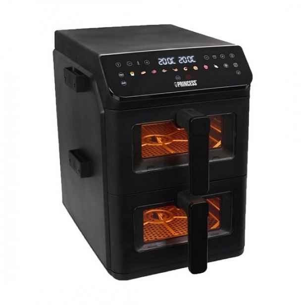 Dvojitá horkovzdušná fritéza, 5,6+5,6 l, 3000 W, černá - Princess