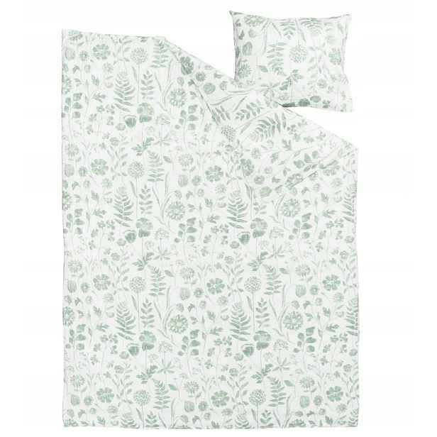 Ikea Nalbjornbar sada povlečení 150x200/50x60 cm vzor květy zelená kůra