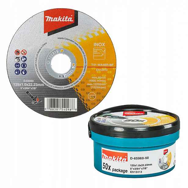 Kotouč na řezání kovu Makita D-65969-50 125x1mm Inox T41WA46R-BF 50 Ks.