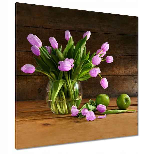 Obrazy 80x80 Fialové tulipány