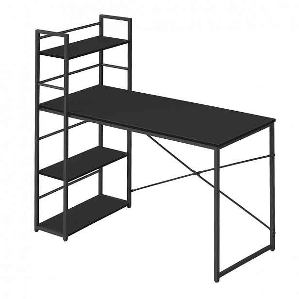 Psací stůl MAX 4.0 SONOMA s regálem 120x44 cm, černý