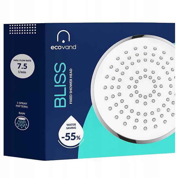 Rotační Dešťová Sprcha EcoVand Bliss Úsporná 55% Vody, snadno se čistí