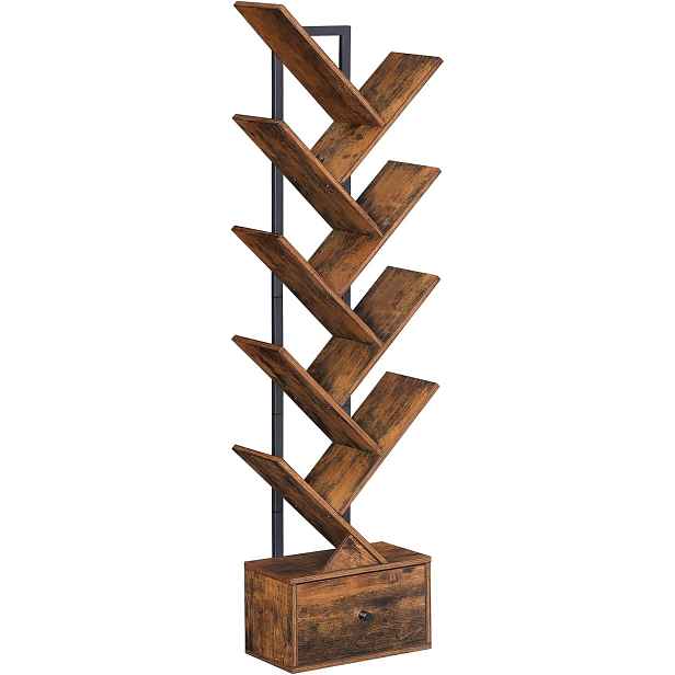 VASAGLE Designová knihovna Marelo 135 cm hnědá