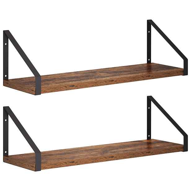 vidaXL Nástěnné poličky 2 ks Staré dřevo 50 x 16 x 15,5 cm