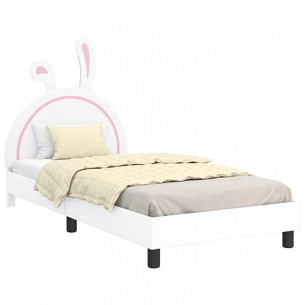 vidaXL Rám postele pro děti s čelem Bílá 90 x 200 cm PU