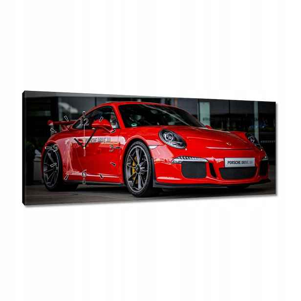 Hodiny 100x40 Červené Porsche