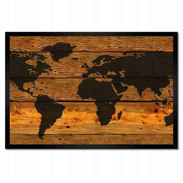 Plakáty v rámu 60x40 Mapa světa na deskách