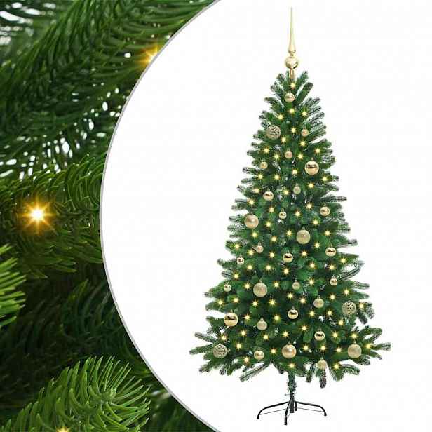vidaXL Vánoční stromeček s 150 LED diodami s stojanem Zelená 150 cm PE