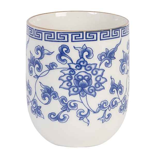 Kalíšek na čaj modré květy - Ø 6*8 cm / 0,1L Clayre & Eef