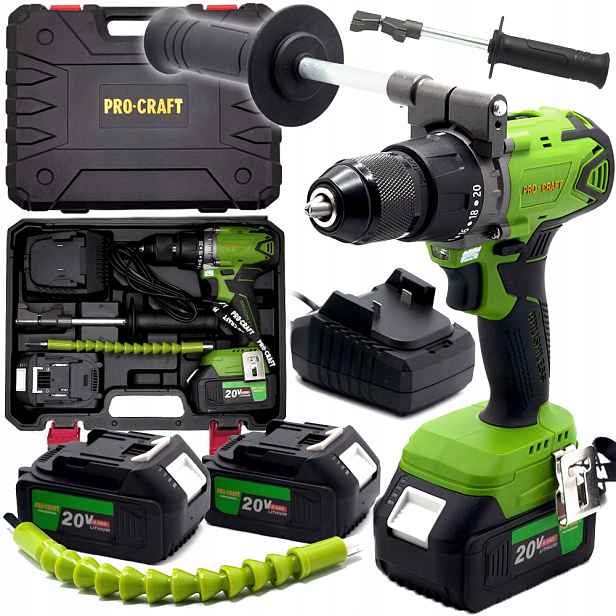 Procraft Aku Vrtačka 20V 2x4,0Ah 50Nm Kufr PA18BL