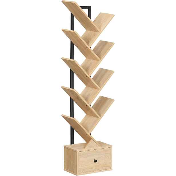 VASAGLE Designová knihovna Marelo 135 cm hnědá/černá