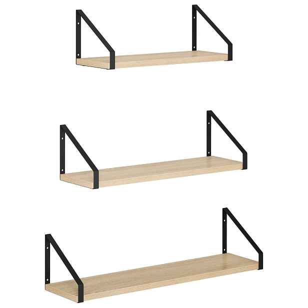 vidaXL Nástěnné poličky 3 ks Dub sonoma 60 x 16 x 15,5 cm